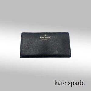Kate Spade Madison Large Slim Wallet – Black Saffiano Leather